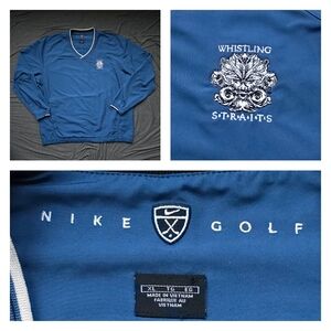 NIKE Golf Whistling Straits Windshirt Men’s Size XL Navy Blue Windbreaker